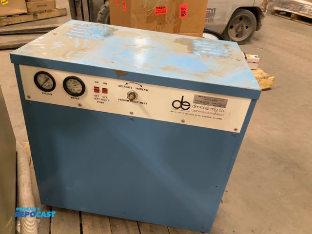 Lot 2-19627 - DE Custom Vacuum Division Model MC-201-1HP