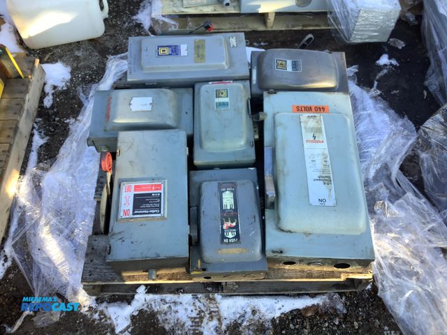 Lot 2-15633 - Skid Lot of (7) Assorted Industrial Enclosed Safety Switches from Square D, Master, and Cutler-Hamme...