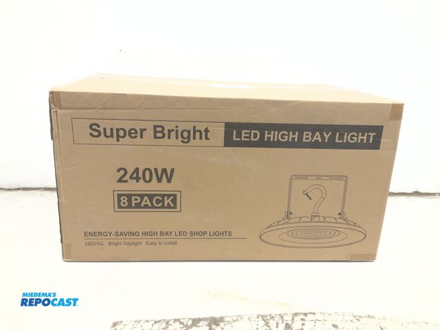 Lot 2-19926 - 8 Super Bright Energy-Saving High Bay LED Shop Lights, 120V
