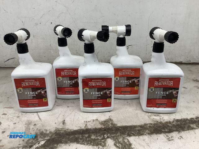 Lot 2-93274 - Lot of (5) 1gal. bottles of Rust-Oleum Renovator fence stain - saddle brown