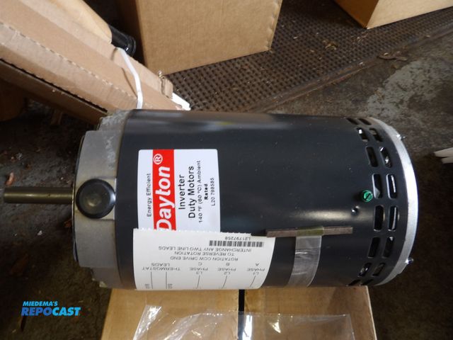 Lot 2-53255 - new Dayton Condenser fan motor - belly band mount, open air over 1hp, 1speed 825rpm, 208-230/460v ac...