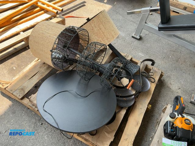 Lot 2-64161 - Skid of (2) Decorative Lamps, (1) 3-Tier Display Rack, and Other Home Decor