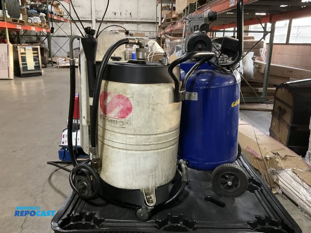 Lot 2-70604 - Skid lot includes: Evacumaster &amp; GoodYear TAW-2080VD electric air compressor