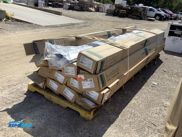 Lot 2-27200 - Large skid lot of certainteed main street D4” dutchlap Oxford blue vinyl siding - each box approx. 1...