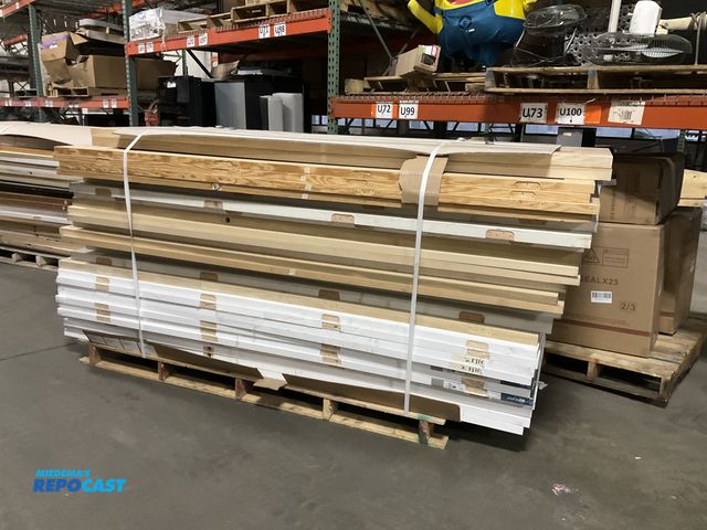 Lot 2-94800 - Skid lot of assorted colored wooden doors all approx 8’