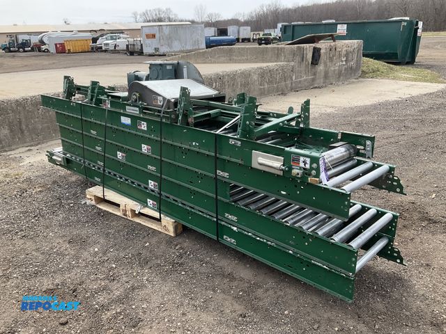 Lot 2-33118 - 24'' belt over roller conveyor kit with end roller/drive bed, approx 60’ long overall, comes with (6...