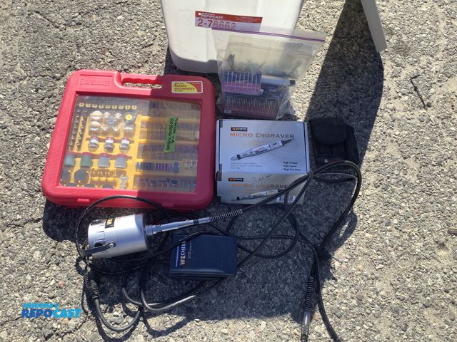Repocast.com - Lot 2-78662 - Tote of tools and accessories including a ...