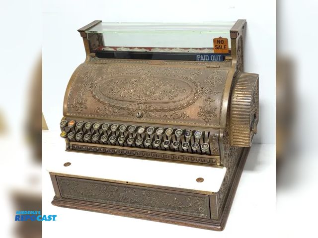 Lot 2-93524 - Brass Antique National Cash Register Model 356- WORKING. Rare model. Very nicely preserved, well car...