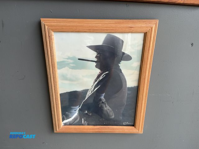 Lot 2-53334 - Framed “Chisum” John Wayne Smoking Portrait, 13.5” x 16.375”