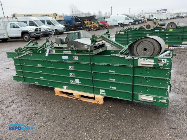 Lot 2-33069 - Siemens Dematic Belt Over Roller Conveyor with End Roller and Drive Bed, approx 60’ long overall, ap...