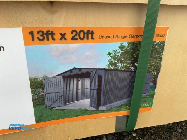 Lot 2-21147 - New Chery Industrial 13’ x 20’ Single Garage Metal Shed, 157” wide x 238.6” deep x 91.3” tall overal...