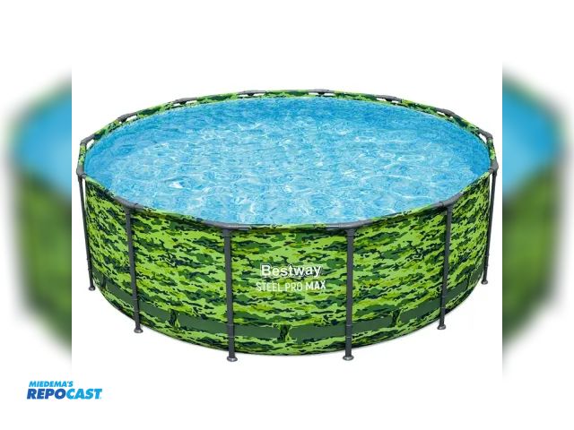 Lot 2-18634 - Camo Bestway pro max steel pool, 14' x 48" deep