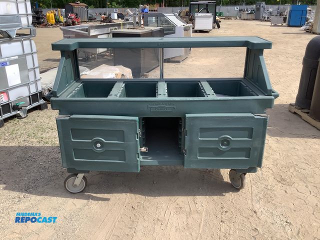 Lot 2-76950 - Cambro green food bar (on wheels), (4) slots, (3) storage drawers, 72.5”x27”x51”H