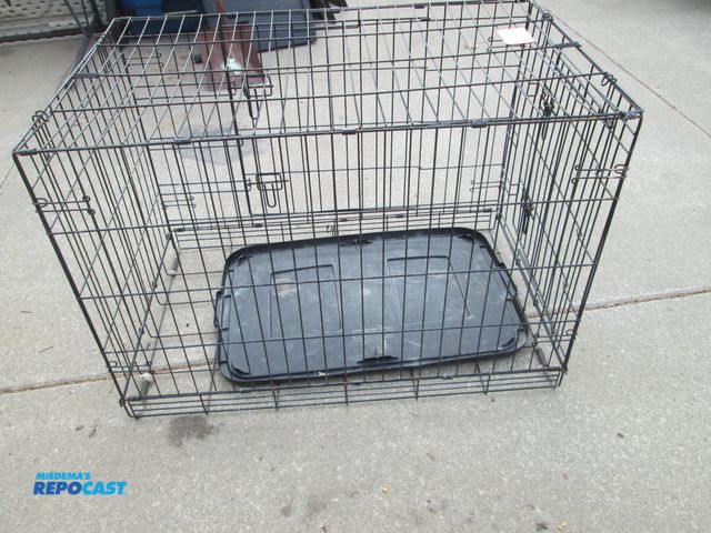 Lot 2-56916 - Large wire dog crate - approx. 22" x 36" x 24" high, door on 2 sides,