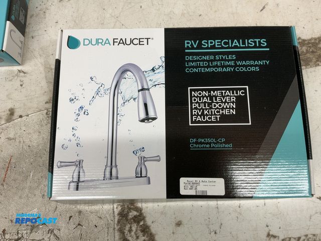Lot 2-74146 - 6 Dura Faucet RV Dura Faucet, Non-Metallic Dual Lever Pull Down, Chrome Polished, DF-PK350L-CP