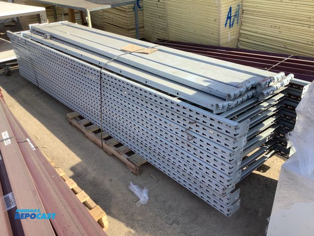 Repocast.com - Lot 2-22957 - Skid of (8) Gray Steel Pallet Racking ...