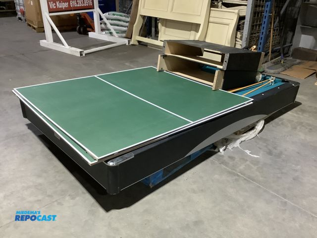 Lot 2-34930 - Large 4'6" x 8' Pool Table w/ detachable foldable 4'6" x 10' Ping Pong Top