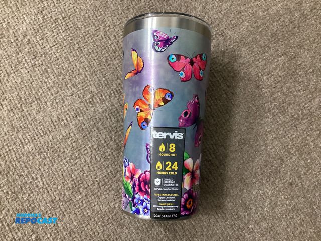 Lot 2-34334 - New Tervis 20 oz Stainless Steel tumbler with slide lid. Eight hours hot/24 hours cold. 18/8 stainle...