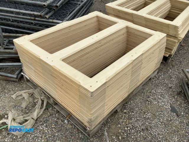 Lot 2-13574 - (34) camper window frames, each frame can fit 2 window's- full size: approx. 4’ x 40” x .5” thick, m...