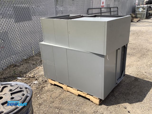 Lot 2-10366 - Skid lot of metal industrial cabinets with cupboards and drawers approx. 30” x 55” x 18”