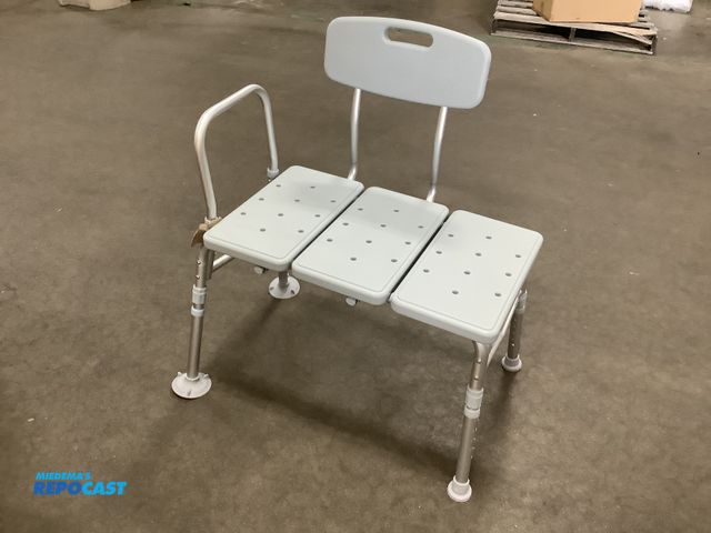 Lot 2-99946 - Drive Medical Plastic Tub Transfer Bench with Adjustable Backrest and height