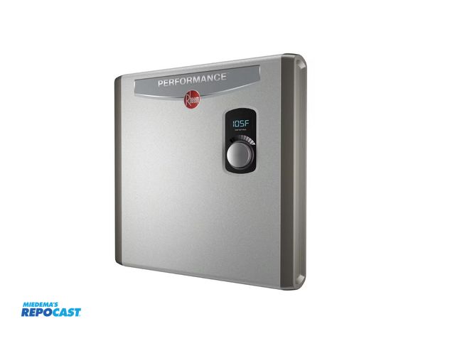 Lot 2-96503 - Performance Rheem RETEX-18 Electric Tankless Water Heater -approx. 24-1/2” w x 18-1/3” tall x 3-1/2”...