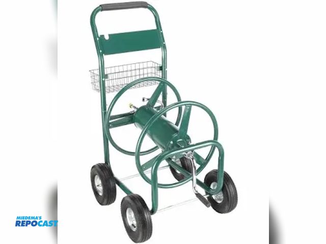 Lot 2-28548 - 4 wheel garden hose reel cart.