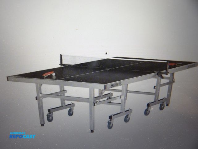 Lot 2-53904 - New Brunswick Billards; table tennis table, 108" Lx 60"W x 30H overall, includes:
balls, paddles, po...