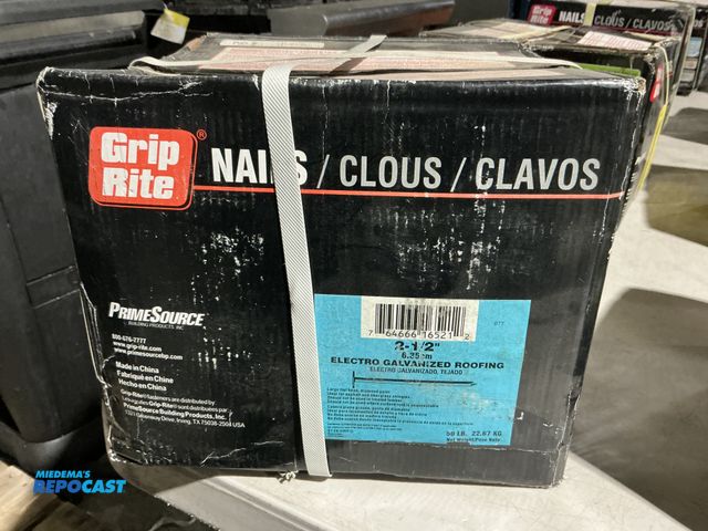 Lot 2-39445 - New Grip Rite 2-1/2” electro galvanized, roofing nails 50 pound box