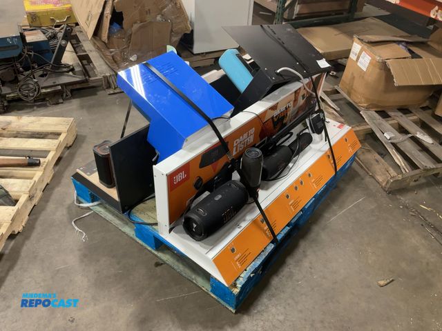 Lot 2-69215 - Skid Lot of Assorted Display Speakers from JBL, Skullcandy, Soundcore, Onn, and Sony