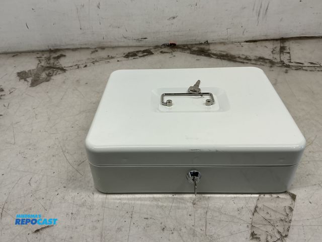 Lot 2-19347 - Metal 12” x 9 1/2” x 3 1/2” Case for Dollar Bills and Coins