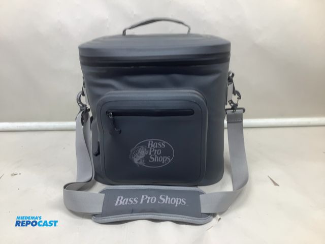Lot 2-17546 - Bass Pro Shops 12-Can Welded Soft-Sided Lunch Cooler in grey.