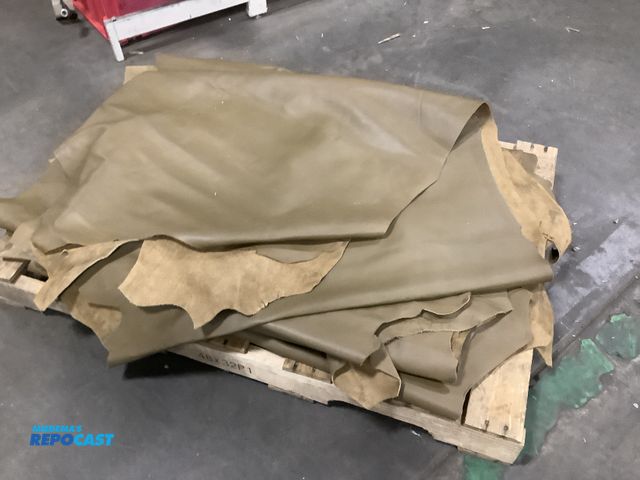 Lot 2-38395 - Lot of (10) olive tanned leather hides (18-19 ft)