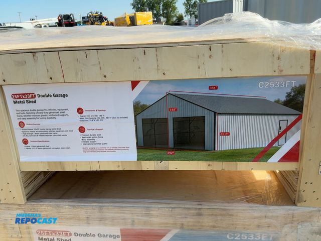 Lot 2-44554 - New SDLANCH 25’ x 33’ Double Garage Metal Shed, Model SDLC2533FT, 292” Wide x 386” Long x 148” Tall ...