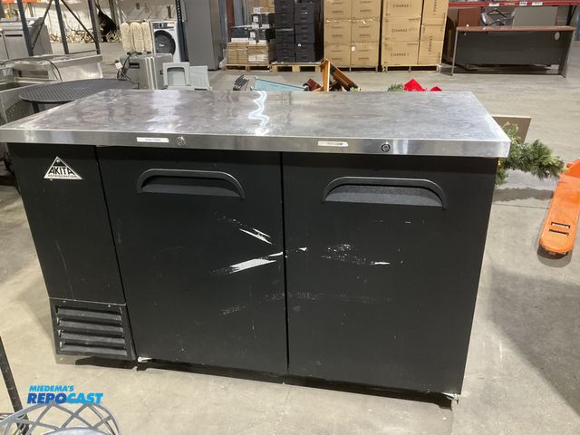 Lot 2-55126 - Akita model ABBB-59 2-door refrigerated cabinet, S/N 210-90009. With stainless steel top, adjustable...