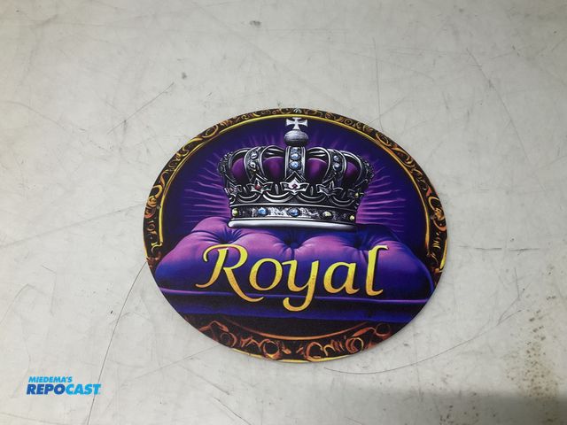 Lot 2-93711 - 8” crown royal circular metal sign