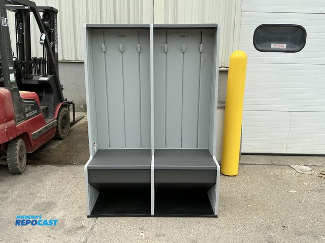 Lot 2-96515 - Lifetime 60226 Home and Garage Storage Locker featuring a durable gray and black design