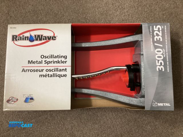 Lot 2-92574 - New Rain Wave Oscillating Metal Sprinkler. Coverage area approximately 50‘ x 70‘. 3500 ft.². Heavy d...