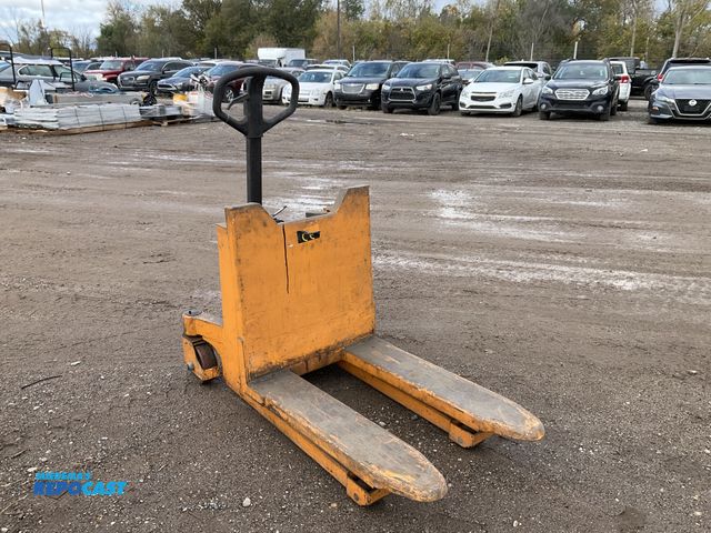 Lot 2-69692 - yellow manual hand pallet truck (pallet jack) with a looped black control handle. - 2200lbs