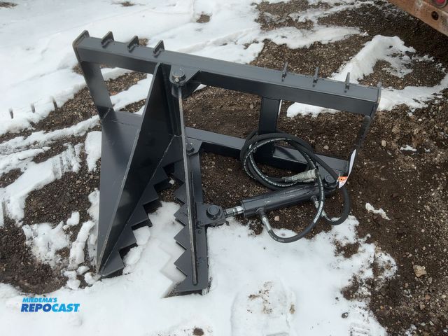 Lot 2-42200 - New JCT Tree / Post Puller Skid Steer Attachment, Universal Quick Attach, Has Hydraulic Hoses with Q...