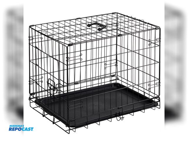 Lot 2-67033 - Lot of (2) metal dog cages, DOGC-S01-24In, black