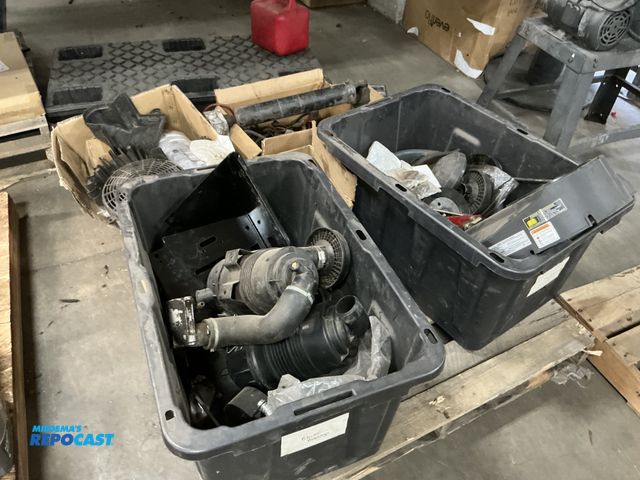Lot 2-64002 - Lot of Exmark misc. parts, including large new Kohler muffler, canister air filter assemblies from K...