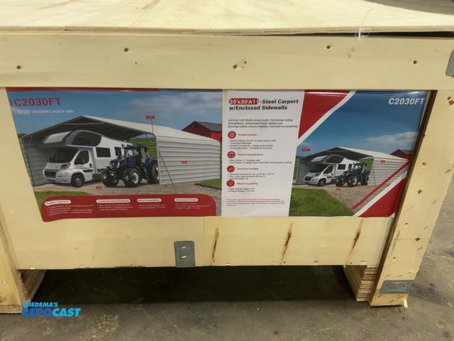 Lot 2-41142 - New SDLANCH 20’x30’ All-Steel Carport with 10’ Enclosed Sidewalls, 12’6” Tall, 10’ Sidewall Height, ...