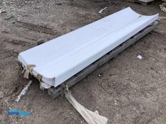 Lot 2-73347 - skid lot of white construction pvc panel sheets approx. 7’7” x 1’10”