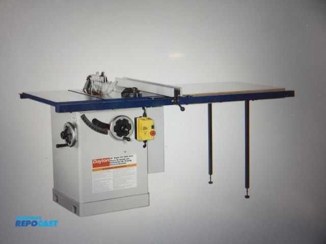 Lot 2-53890 - New Dayton; table saw 240v ac, 16 a current, 3450 rpm, 10" blade dia., 3hp, single phase, 79"w x 41"...