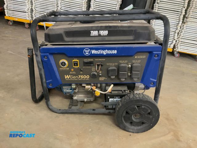 Lot 2-60767 - Westinghousing WGen 7500 Portable Gas Powered Electric Start Generator