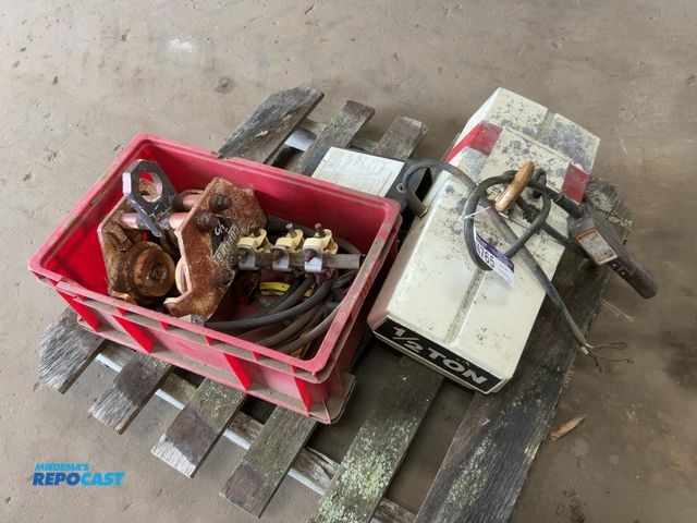 Lot 2-34765 - Coffing 1/2 Ton Electric Chain Hoist with Coffing 1/2 Ton Trolley for I-beam, 460 volt 3 phase, Pend...