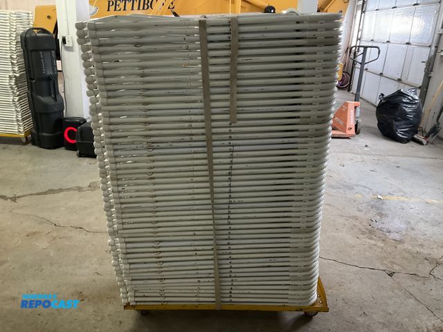 Lot 2-60743 - 50 Metal Folding Chairs W/ metal rolling rack