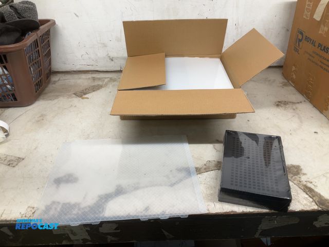 Lot 2-19804 - New Clear plastic film with diamond pattern and plastic drain grate