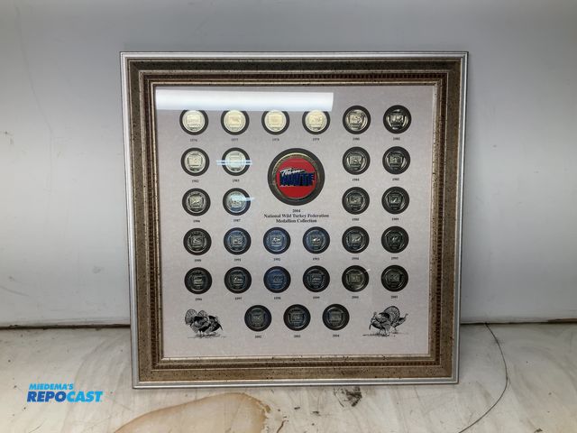 Lot 2-53644 - 2004 National Wild Turkey Federation Framed Medallion Collection, 24” x 24”(DOBSON)
